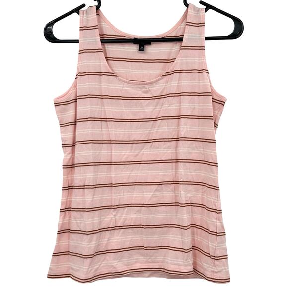 Talbots Size Small Petite‎ Tank Top Pink Red White Striped Sleeveless Blouse - Picture 1 of 4